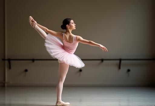 Elegant ballet dancer in pointe shoes performing a graceful pose.